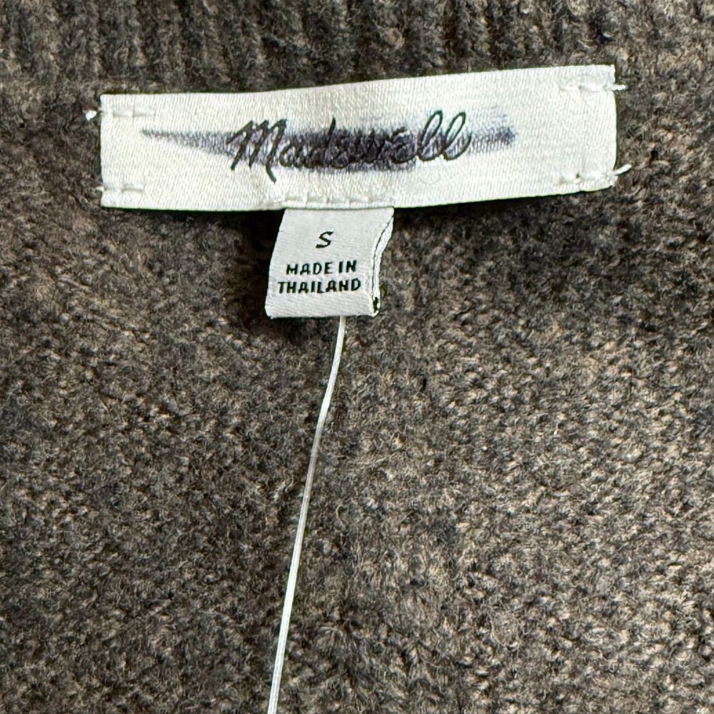 MADEWELL Scoopneck Sweater Mini Dress S Molasses Brown Cotton Merino NWT B21 - Picture 4 of 5